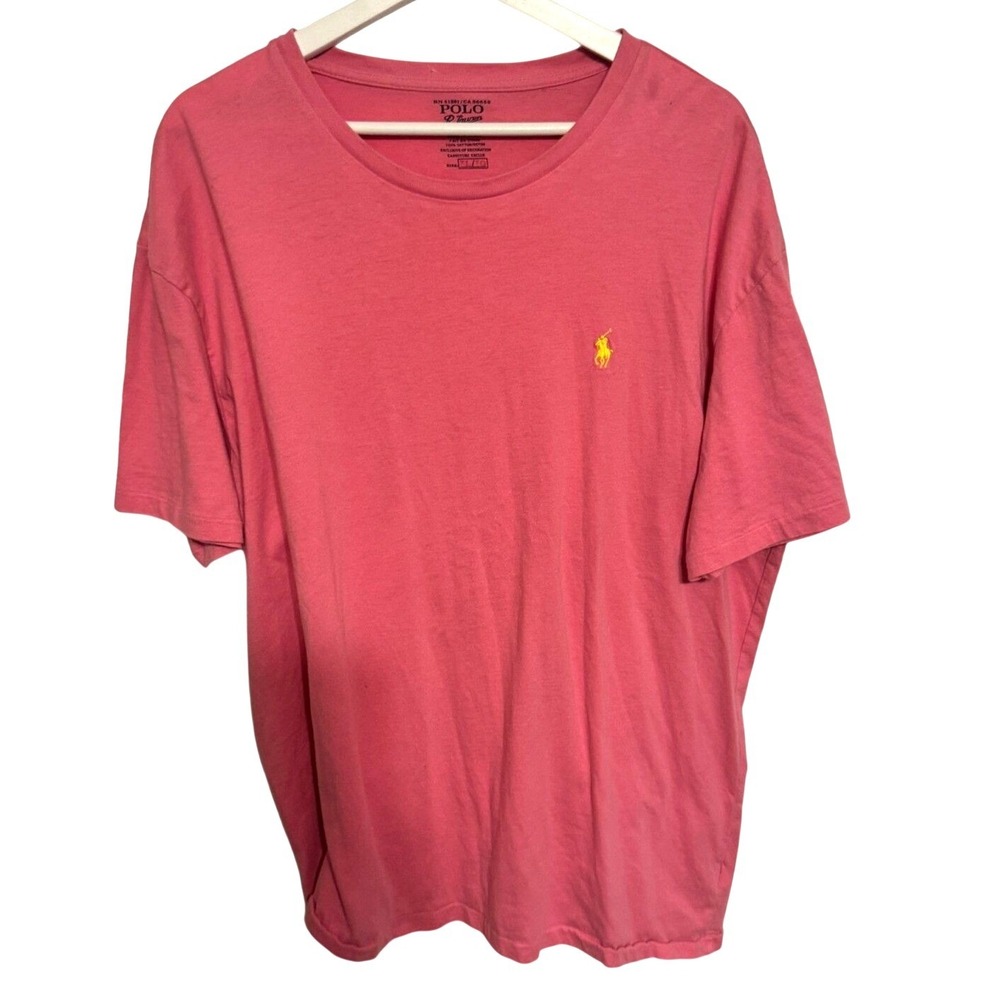 Polo Ralph Lauren T-Shirt Pony Logo XL Pink Men Short Sleeve Cotton Tee Casual